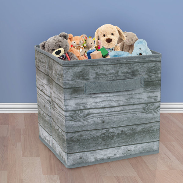 Hespama 20 Quart Foldable Storage Cubes - 4 Pack Grey Plastic Open Top Bins - View #7